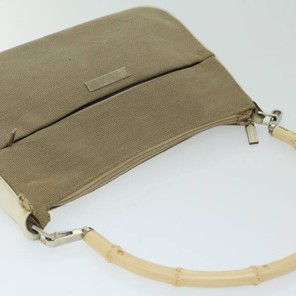 GUCCI Bamboo Hand Bag Canvas Beige 001 001 - Picture 6 of 16